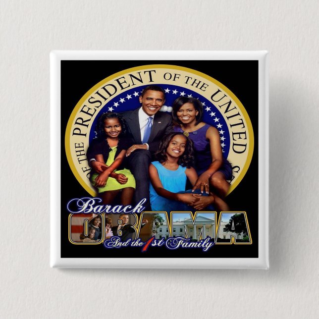 President Barack Obama '08 2 Inch Square Button (Front)