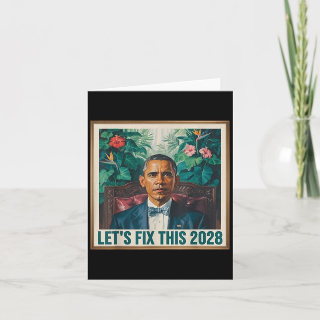 President Barack Obama 2028 Rtrait Patriotic Democ Card (Front)