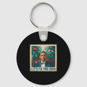 President Barack Obama 2028 Rtrait Patriotic Democ Keychain