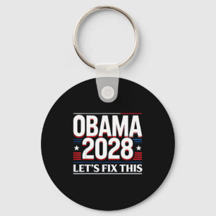President Barack Obama 2028 Rtrait Patriotic Democ Keychain