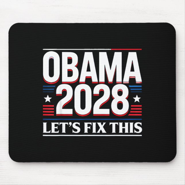 President Barack Obama 2028 Rtrait Patriotic Democ Mouse Pad (Front)