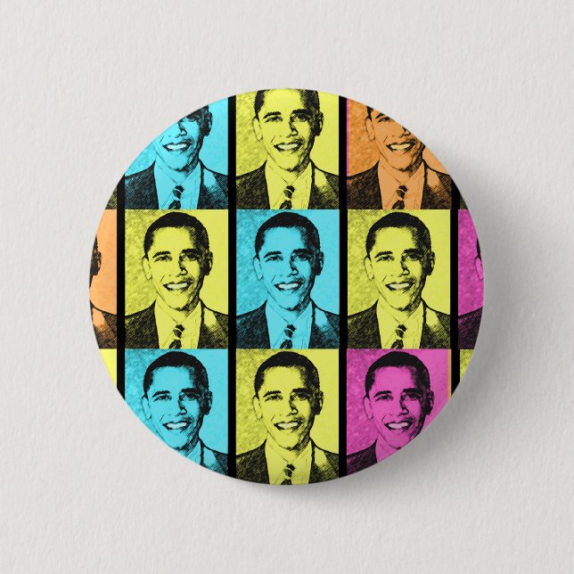PRESIDENT BARACK OBAMA . 2 INCH ROUND BUTTON (Front)