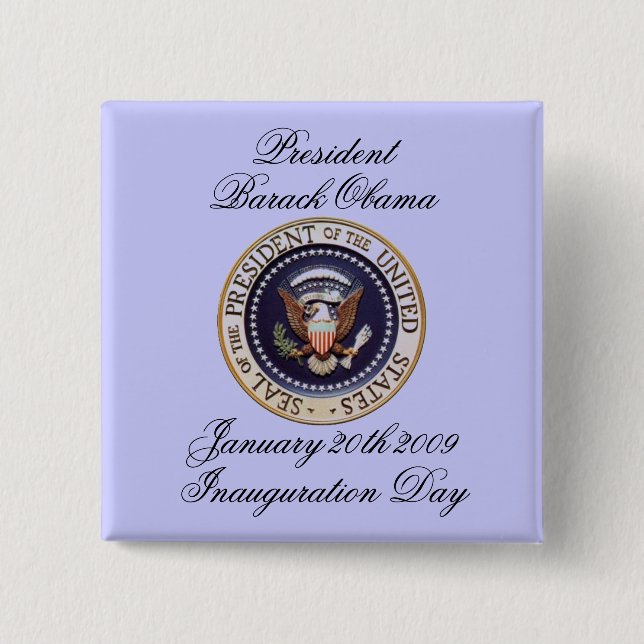 President Barack Obama 2 Inch Square Button (Front)