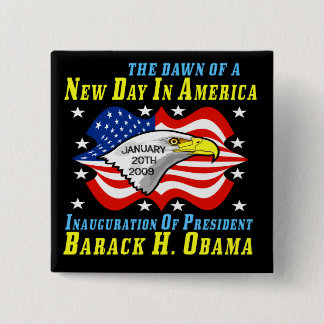 PRESIDENT BARACK OBAMA 2 INCH SQUARE BUTTON