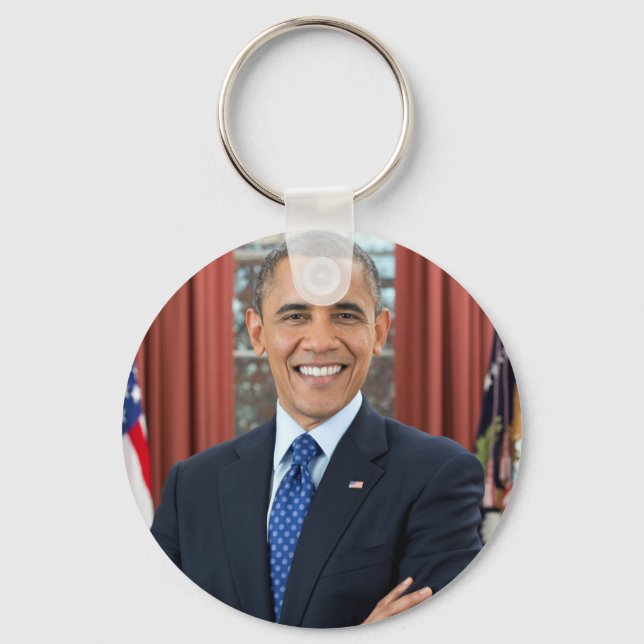 President Barack Obama 2nd Term Official Portrait Keychain (Front)