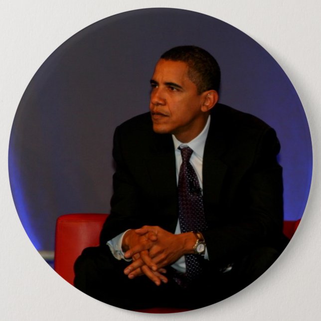 President Barack Obama 6 Inch Round Button (Front)