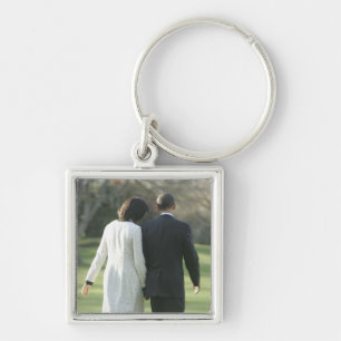 President Barack Obama and First Lady Michelle Keychain