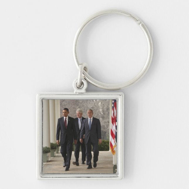 President Barack Obama and former presidents Keychain (Front)