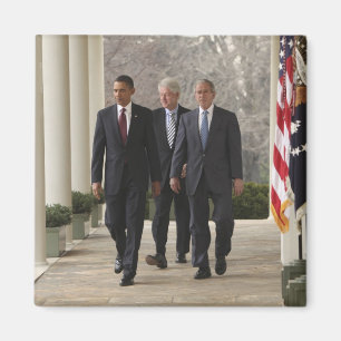 President Barack Obama and former presidents Magnet