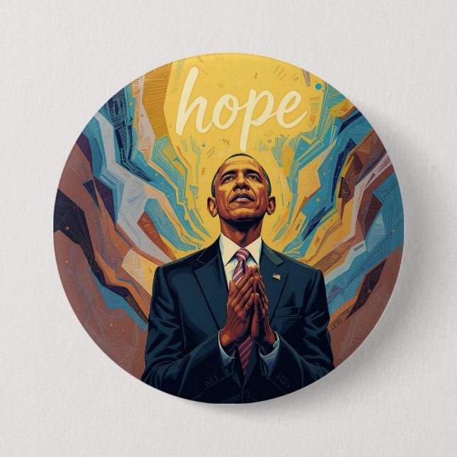 President Barack Obama and the Message of Hope  3 Inch Round Button (Front)