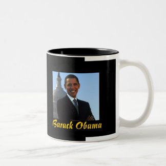 President Barack Obama (black mug) Two-Tone Coffee Mug