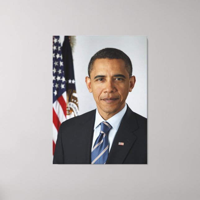 President Barack Obama First Term Offical Portrait Canvas Print (Front)