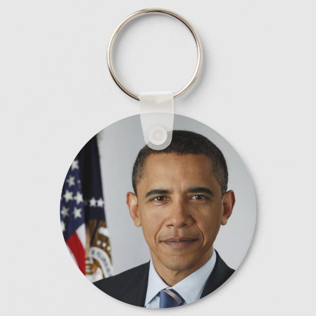 President Barack Obama First Term Offical Portrait Keychain (Front)
