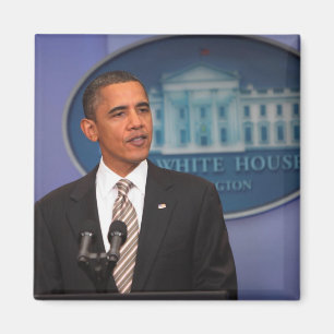 President Barack Obama makes an announcement Magnet