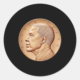 President Barack Obama Medal Coin Shirt-black Hist Classic Round Sticker