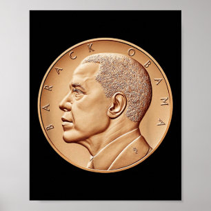 President Barack Obama Medal Coin Shirt-black Hist Poster