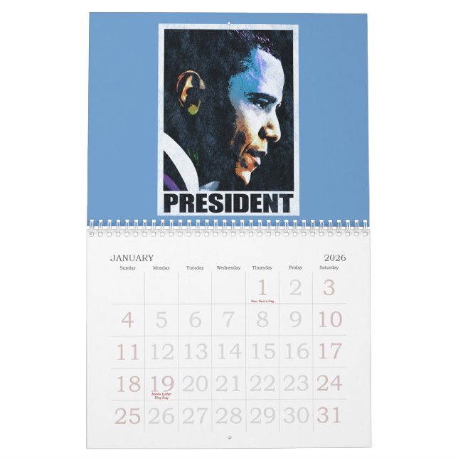 President Barack Obama Vintage Calendar (Jan 2026)