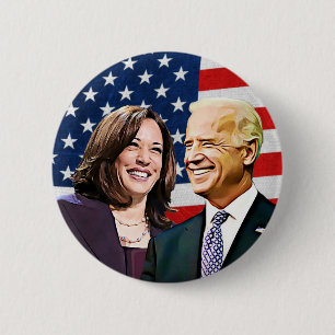 President Biden and VP Harris 2024 Election 2 Inch Round Button
