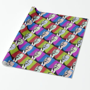 President Biden Pop Art (Magenta, Blue, Green, Red Wrapping Paper