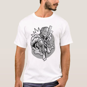 president biden stimmy money gun funny T-Shirt