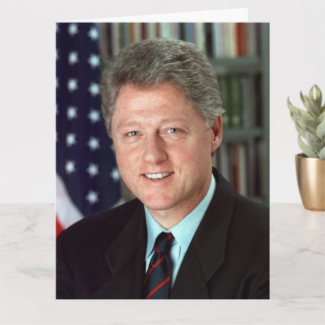 President Bill Clinton Offical Portrait Birthday Card (Small Plant)