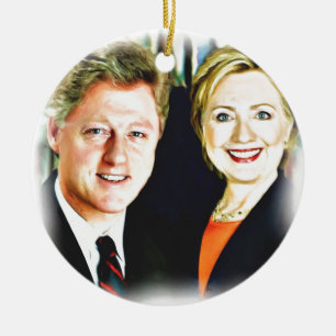 President Bill Clinton & President Hillary Clinton Ceramic Ornament