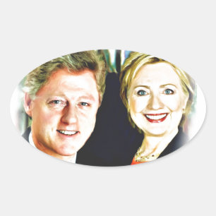 President Bill Clinton & President Hillary Clinton Oval Sticker
