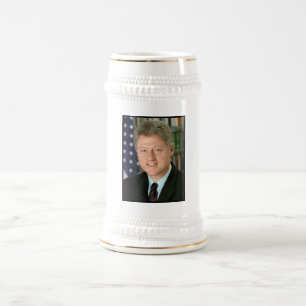 President Bill Clinton White House Photo Beer Stein