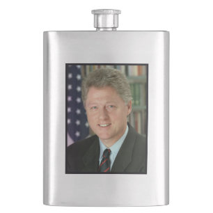 President Bill Clinton White House Photo Hip Flask