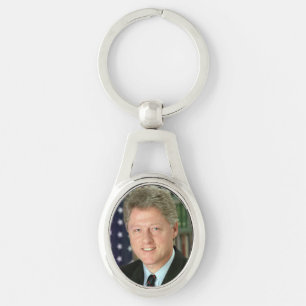 President Bill Clinton White House Photo Keychain