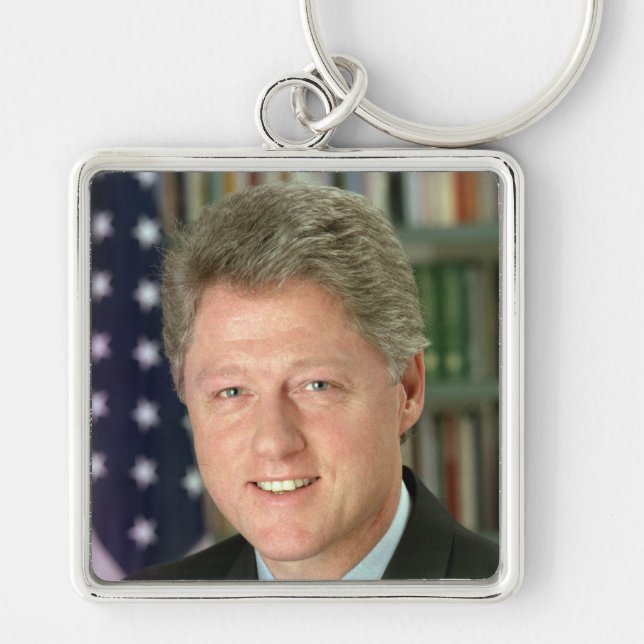 President Bill Clinton White House Photo Keychain (Front)