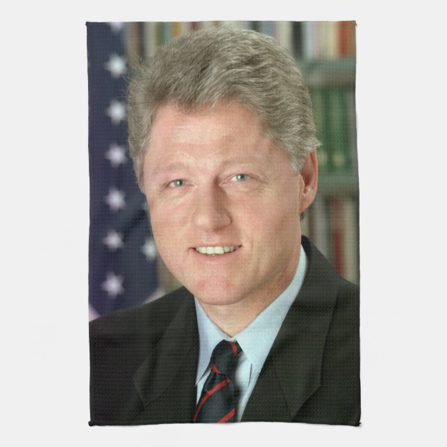 President Bill Clinton White House Photo Kitchen Towel (Vertical)