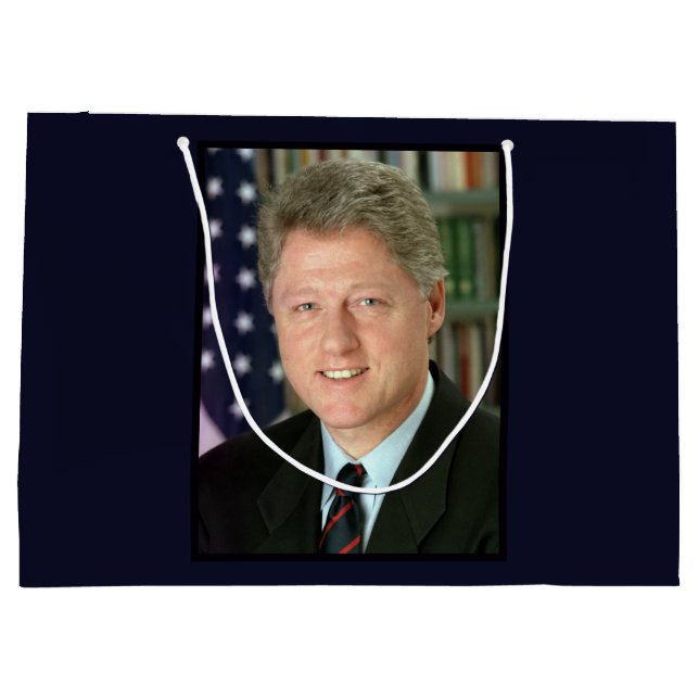 President Bill Clinton White House Photo Large Gift Bag (Back)