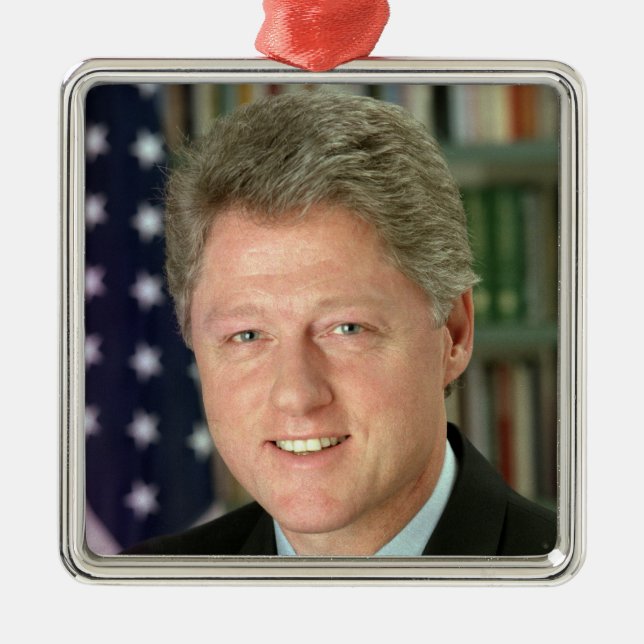 President Bill Clinton White House Photo Metal Ornament (Front)