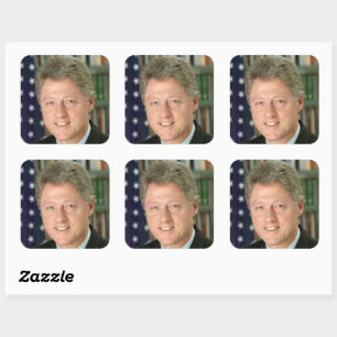 President Bill Clinton White House Photo Square Sticker