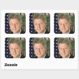 President Bill Clinton White House Photo Square Sticker