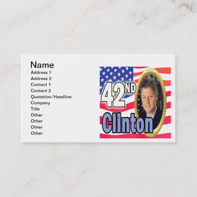 President Clinton Business Card (Front)