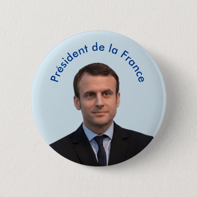 Président de la France Emmanuel Macron 2 Inch Round Button (Front)