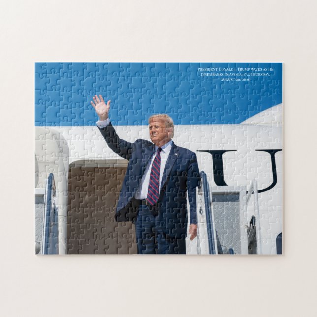 President Donald J. Trump Airplane Photo Jigsaw Puzzle (Horizontal)