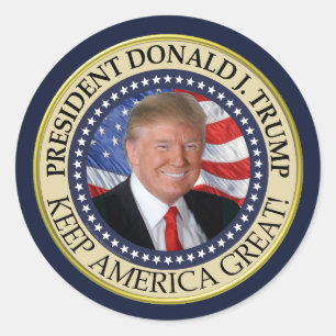 President Donald Trump 2020 Keep America Great Classic Round Sticker