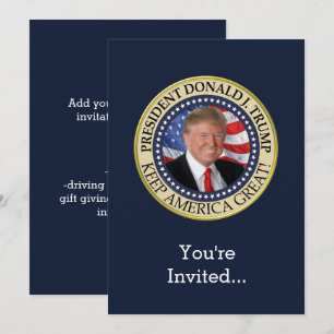President Donald Trump 2020 Keep America Great Invitation
