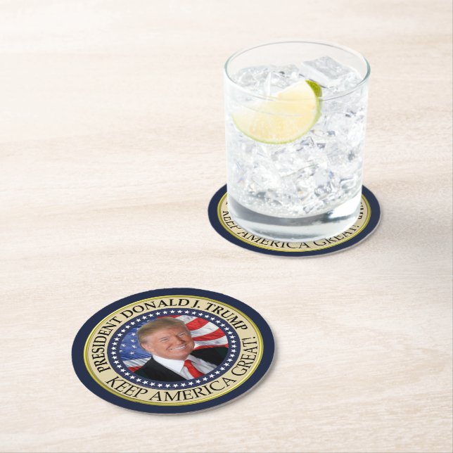 President Donald Trump 2020 Keep America Great Round Paper Coaster (Insitu)
