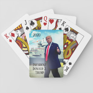 President Donald Trump 2020 Thumbs Up Naval Ship Playing Cards