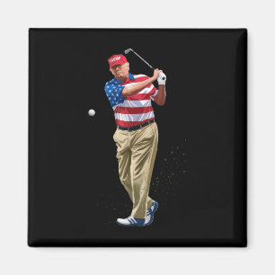 President Donald Trump 2025 Us American Flag Golf  Magnet