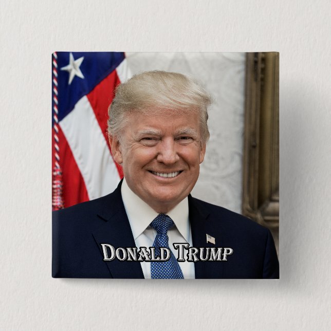 President Donald Trump 2 Inch Square Button (Front)