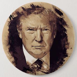 President Donald Trump 6 Inch Round Button