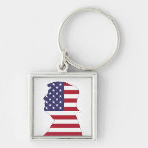 PRESIDENT DONALD TRUMP AMERICAN FLAG KEYCHAIN