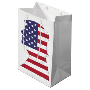 PRESIDENT DONALD TRUMP AMERICAN FLAG MEDIUM GIFT BAG