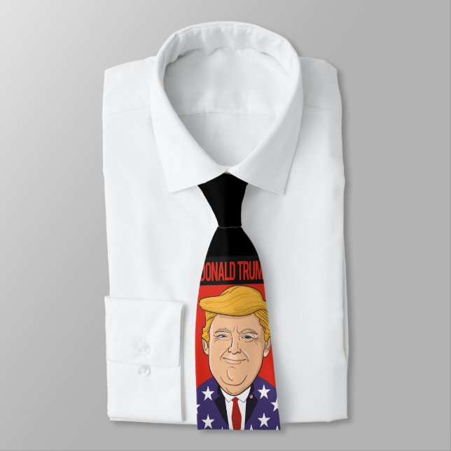 President Donald Trump. American flag. Tie (Tied)