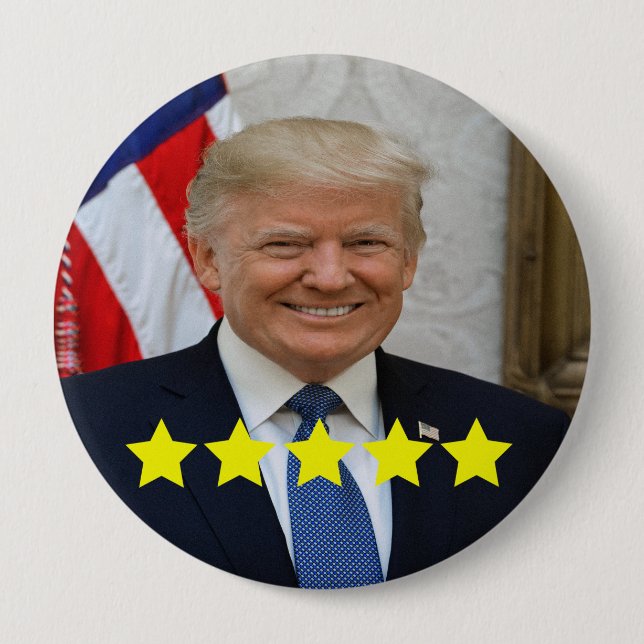 President Donald Trump Approval Rating 4 Inch Round Button (Front)